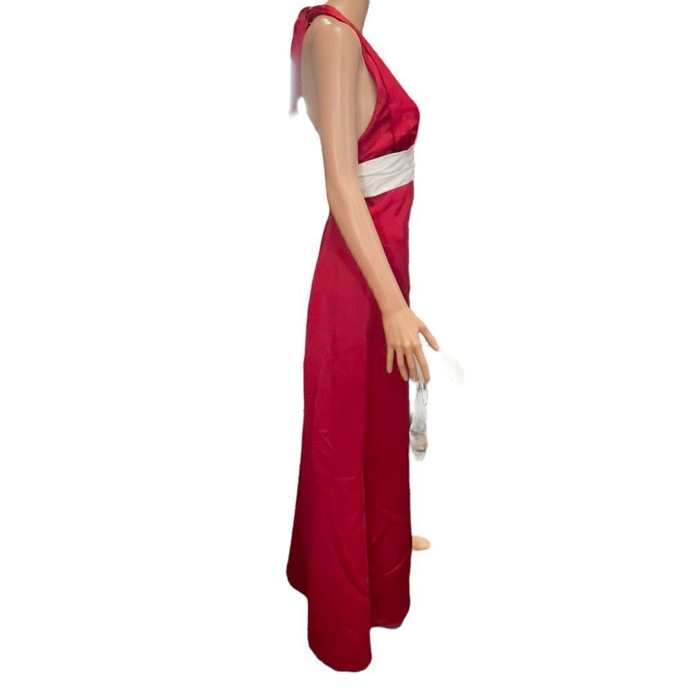 FOREVER YOURS Red Haltered Long Gown Size 6 - Picture 3 of 16